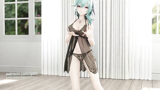 0122 -【R18-MMD】Qishi - Genshin Impact 原神 Eula 优菈 - Glass Bead