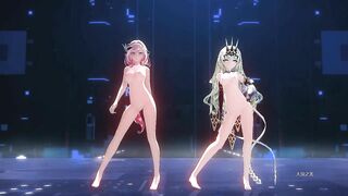0191 -【R18-MMD】TKnko Honkai Impact 3 崩坏3 Mobius & Elysia 梅比乌斯 爱莉希雅