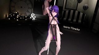 0154 -【R18-MMD】Genshin Impact 原神 Raiden Shogun 雷电将军 - poledance