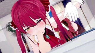 Houshou Marine just has flirting sex