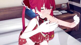 Houshou Marine just has flirting sex