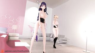 0213 -【R18-MMD】Genshin Impact 原神 Raiden Shogun & Jean - Chocolate Cream