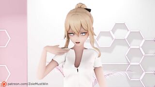 0213 -【R18-MMD】Genshin Impact 原神 Raiden Shogun & Jean - Chocolate Cream