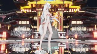 0199 -【R18-MMD】Volcaloid Foxy Haku 弱音 - 醉花荫