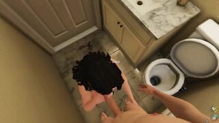 House Party - Gameplay Ashley sucks me in the toilet and I cum on her chest