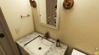 House Party - Gameplay Ashley sucks me in the toilet and I cum on her chest
