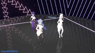 0241 -【R18-MMD】Genshin Impact 原神 Raiden Shogun + Ningguang + Ganyu - Wave