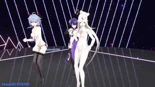 0241 -【R18-MMD】Genshin Impact 原神 Raiden Shogun + Ningguang + Ganyu - Wave