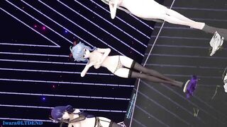 0241 -【R18-MMD】Genshin Impact 原神 Raiden Shogun + Ningguang + Ganyu - Wave