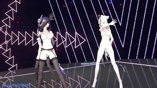 0241 -【R18-MMD】Genshin Impact 原神 Raiden Shogun + Ningguang + Ganyu - Wave