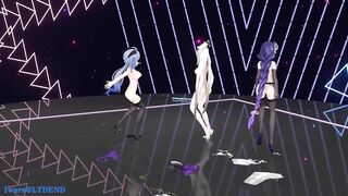 0241 -【R18-MMD】Genshin Impact 原神 Raiden Shogun + Ningguang + Ganyu - Wave