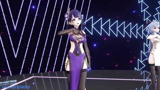 0241 -【R18-MMD】Genshin Impact 原神 Raiden Shogun + Ningguang + Ganyu - Wave