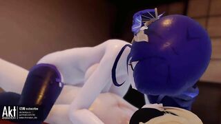 0347 -【R-18 MMD】AKT - Genshin Impact Aether choose Raiden Shogun Ei (ending 1)
