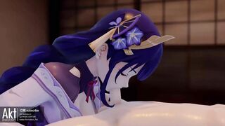 0347 -【R-18 MMD】AKT - Genshin Impact Aether choose Raiden Shogun Ei (ending 1)