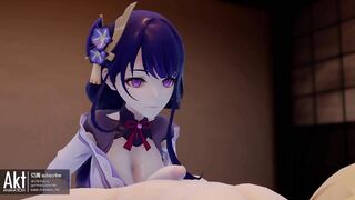 0347 -【R-18 MMD】AKT - Genshin Impact Aether choose Raiden Shogun Ei (ending 1)