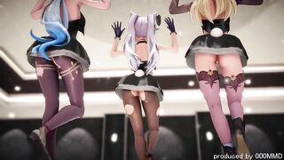 0345 -【R18-MMD】 Genshin Impact Fischl, Ganyu & Keqing 原神甘雨刻晴- Bunny style