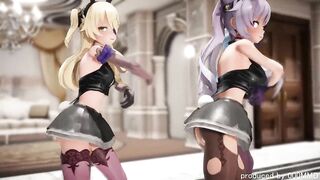 0345 -【R18-MMD】 Genshin Impact Fischl, Ganyu & Keqing 原神甘雨刻晴- Bunny style