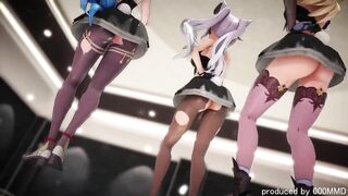 0345 -【R18-MMD】 Genshin Impact Fischl, Ganyu & Keqing 原神甘雨刻晴- Bunny style