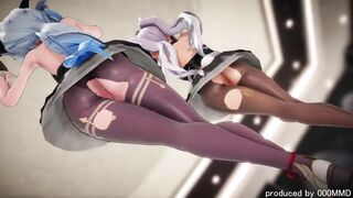 0345 -【R18-MMD】 Genshin Impact Fischl, Ganyu & Keqing 原神甘雨刻晴- Bunny style