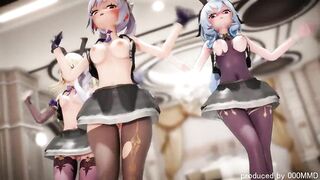 0345 -【R18-MMD】 Genshin Impact Fischl, Ganyu & Keqing 原神甘雨刻晴- Bunny style