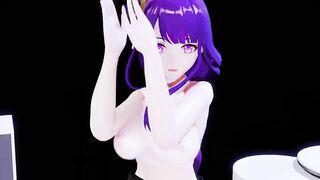 0339 -【R18-MMD】ShuiShui - Genshin Impact 原神 Raiden Shogun Ei 雷电将军 黑丝吊带雷神大兔兔