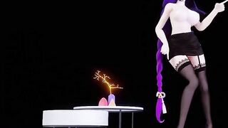 0339 -【R18-MMD】ShuiShui - Genshin Impact 原神 Raiden Shogun Ei 雷电将军 黑丝吊带雷神大兔兔