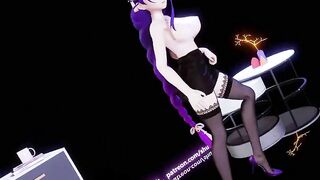 0339 -【R18-MMD】ShuiShui - Genshin Impact 原神 Raiden Shogun Ei 雷电将军 黑丝吊带雷神大兔兔