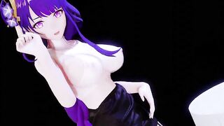 0339 -【R18-MMD】ShuiShui - Genshin Impact 原神 Raiden Shogun Ei 雷电将军 黑丝吊带雷神大兔兔