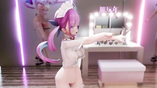 0342 -【R-18 MMD】Hololive Aqua bl101布料【凑阿库娅】シニカルナイトプラン