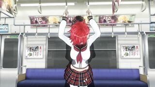 3D HENTAI Redhead schoolgirl gets fucked in the ass in a train car