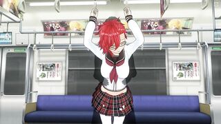 3D HENTAI Redhead schoolgirl gets fucked in the ass in a train car