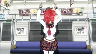 3D HENTAI Redhead schoolgirl gets fucked in the ass in a train car