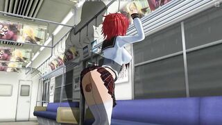 3D HENTAI Redhead schoolgirl gets fucked in the ass in a train car