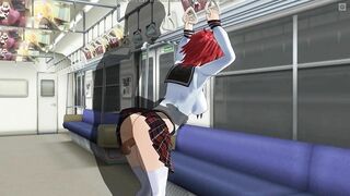 3D HENTAI Redhead schoolgirl gets fucked in the ass in a train car