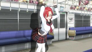 3D HENTAI Redhead schoolgirl gets fucked in the ass in a train car