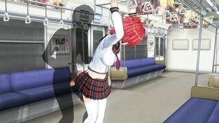 3D HENTAI Redhead schoolgirl gets fucked in the ass in a train car
