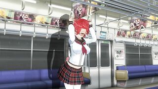 3D HENTAI Redhead schoolgirl gets fucked in the ass in a train car