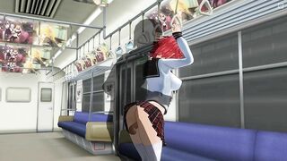 3D HENTAI Redhead schoolgirl gets fucked in the ass in a train car