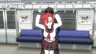 3D HENTAI Redhead schoolgirl gets fucked in the ass in a train car