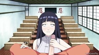 Hinata loves to lick Naruto's cock and drink his cum