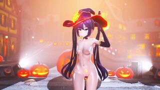 0434 -【R18-MMD-4K】Genshin Impact 原神Mona - Happy Halloween