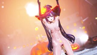 0434 -【R18-MMD-4K】Genshin Impact 原神Mona - Happy Halloween
