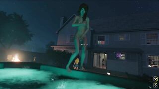 House Party - Gameplay Ashley sex in the gazebo on the street POV