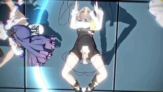 0431 -【R18-MMD-4K】Honkai Impact 3rd 崩坏三Mei senpai teaching Carole芽衣队长，你能再表演一下那个吗？