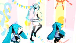 【MMD】Hatsune Miku V2 with Shredding Geigers cat【R-18】