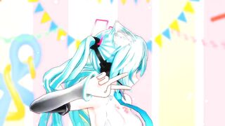 【MMD】Hatsune Miku V2 with Shredding Geigers cat【R-18】