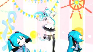 【MMD】Hatsune Miku V2 with Shredding Geigers cat【R-18】