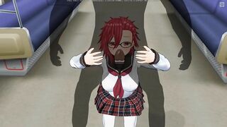 3D HENTAI Schoolgirl sucks a big dick in a subway car