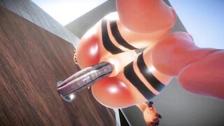 Juicy Furry Babe Impales Her Pussy On Giant Monster Cock Glory Hole