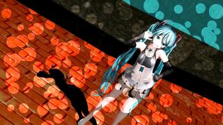 【MMD】Hatsune Mikus Shreding Geigers Neko [Polka Dots]【R-18】